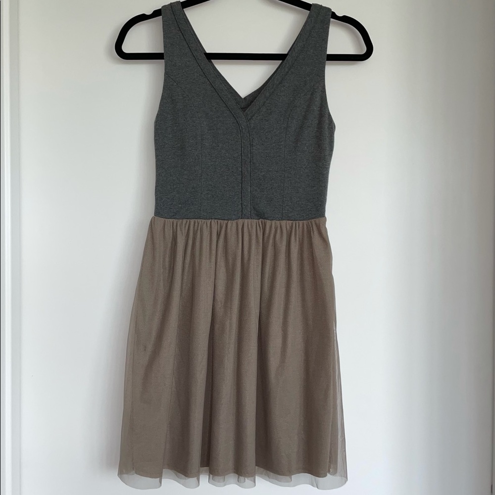 Jack by BB Dakota Gray/Tan Tulle Dress